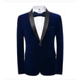 thumbnail image 1 of Mens Velvet Blazer Slim Fit Solid Blazer Sport Coat, 1 of 5