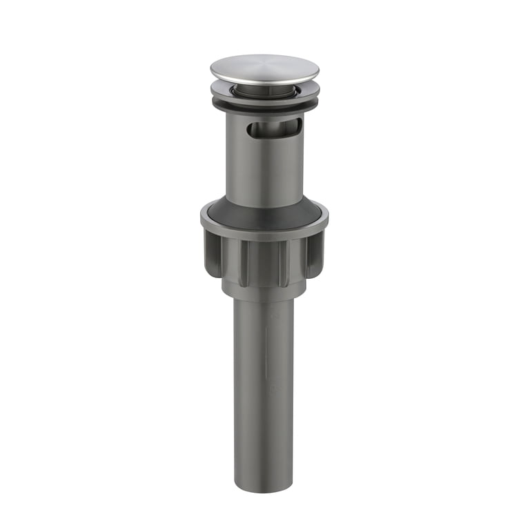 Mainstays Push Pop-Up Drain with Overflow, Satin Nickel photo 1