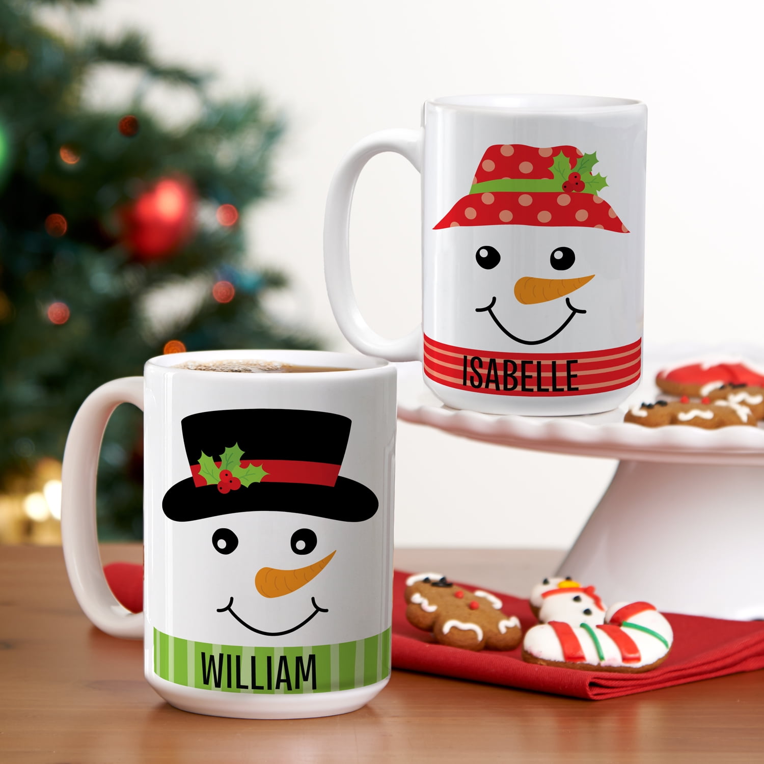 Personalized Cheery & Bright Snowman Christmas Mug-Available in 4 Patterns - Walmart.com 