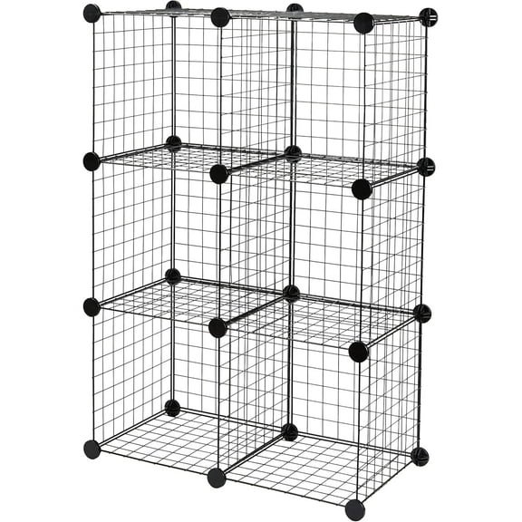 Wire Cube Storage Rack - 6 Cubes