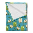 thumbnail image 2 of Fruits Soft Flannel Fleece Blanket, Fresh Granny Smith Apples Raw Fruit Ornamental Harvest Winter Season Produces, Cozy Plush for Indoor and Outdoor Use, 70" x 90", Apple Green Teal, by Ambesonne, 2 of 5
