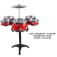thumbnail image 3 of Jazz Drum Set with Chair for Kids Musical Instruments Educational Toys for Children (Red), 3 of 6