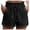 Black, variant on Women's Summer Shorts Solid Color Thin Hollow Tight Waist Baggy Dressy Casual Womens Jorts with Pockets S-2XL