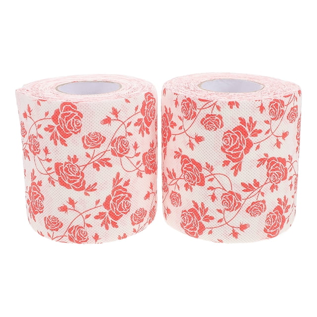 BRIGHTFUFU Colored Toilet Paper Rolls 2Pcs Assorted Color Floral Print Bathroom Tissue Moisture Retention Soft Touch