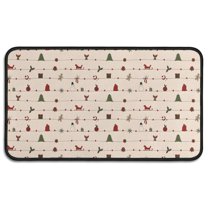 Beige Christmas Decoration Pattern Door Rugs,Washable Non Slip Door Mats Indoor,Decorative Door Mats,Entry Mat Indoor for Entrance,Bedroom,Kitchen,Bathroom,30"x17"