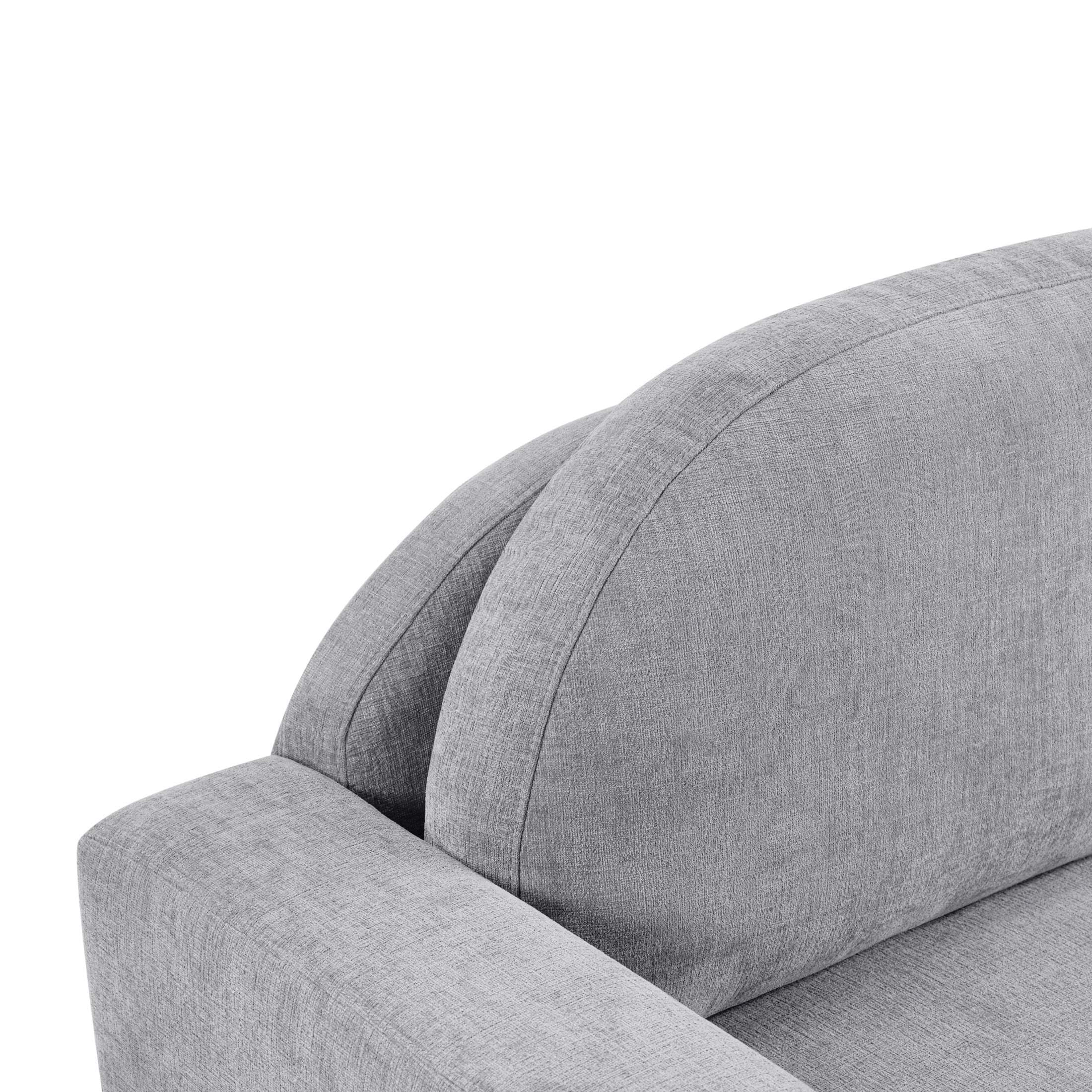 Christopher Knight Home 84.7" Modern Chenille Sofa Couch with Curved Backrest, 3 Seats, Gray