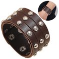thumbnail image 2 of Hommes Bracelet Clouté Rivet Mode Poignet en Faux Cuir Bracelet Punk Bracelet, 2 of 10