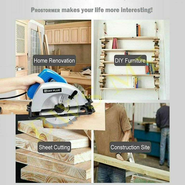 Bowoshen 900W Electric Circular Saw Tool Double Safety Switch 180mm Blade for DIY Workshop Wood Soft Metal Plastic Cutting Walmart