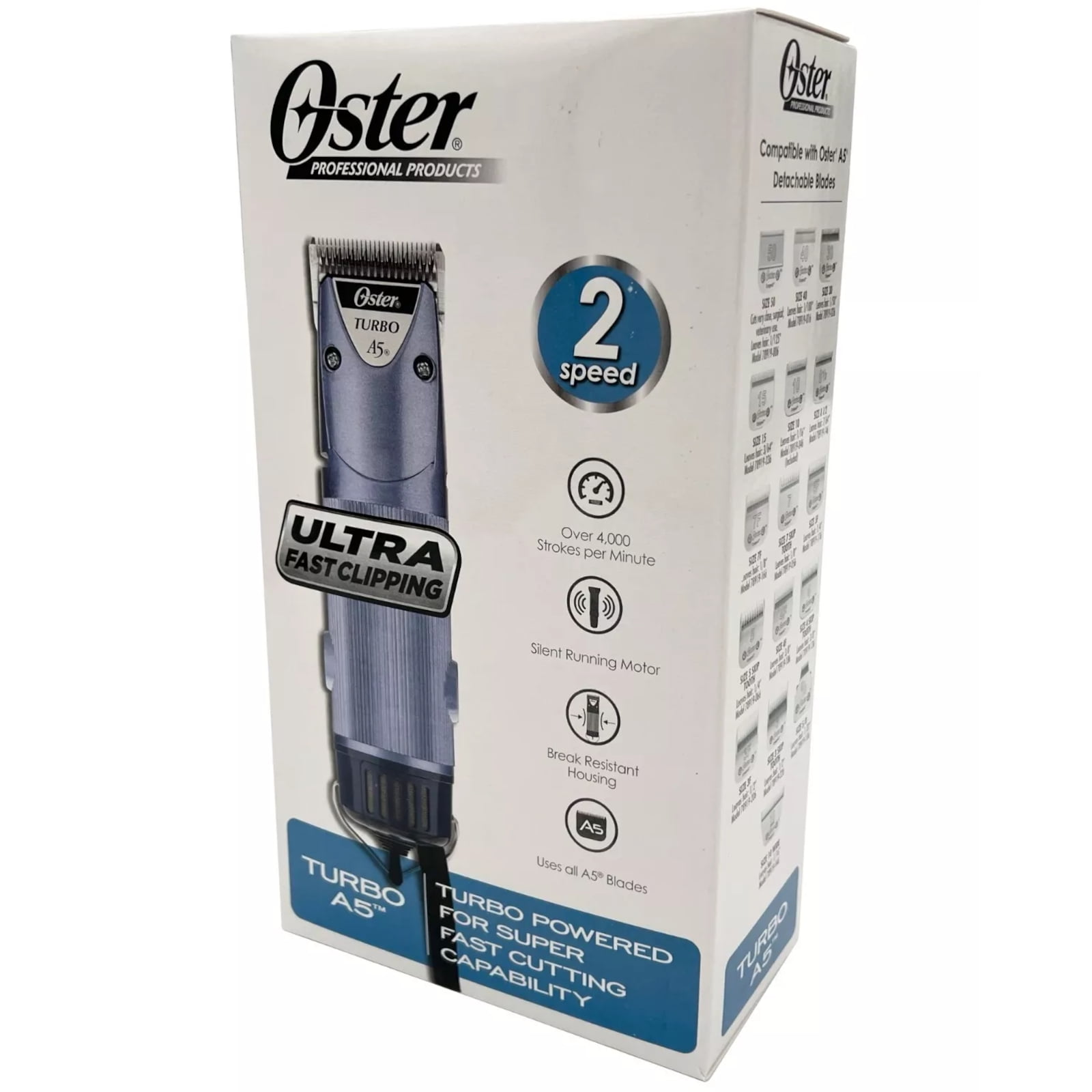 Oster Turbo A5 2 Speed Detachable Clipper w/10 Fast Blade for Hair