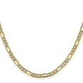 thumbnail image 2 of 14K Yellow Gold Figaro Chain Necklace 18 inch 3.9 mm Semi-Solid with Rhodium Pav‚ Lobster Clasp, 2 of 4