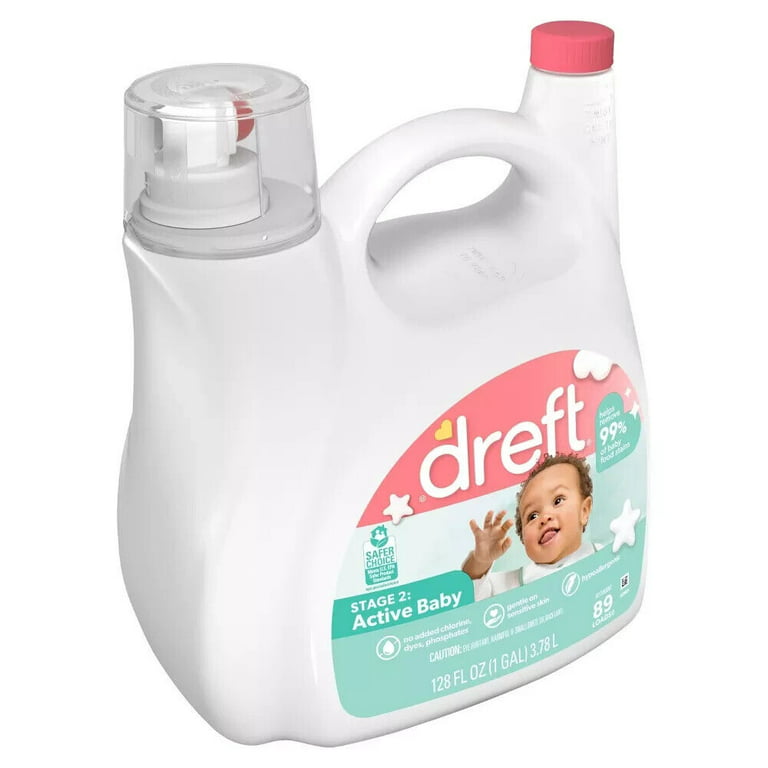 Líquido detergente Dreft Stage 2 para ropa de bebés, de 150 fl.oz Líquido  detergente HEC, 10037000927065, 1