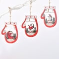 thumbnail image 4 of Christmas Tree Pendant Hollow Out Color Drawing Cartoon Festival Decoration with Lanyard Wooden Xmas Sledge Santa Claus Snowman Glove Pendant Party Supplies, 4 of 7