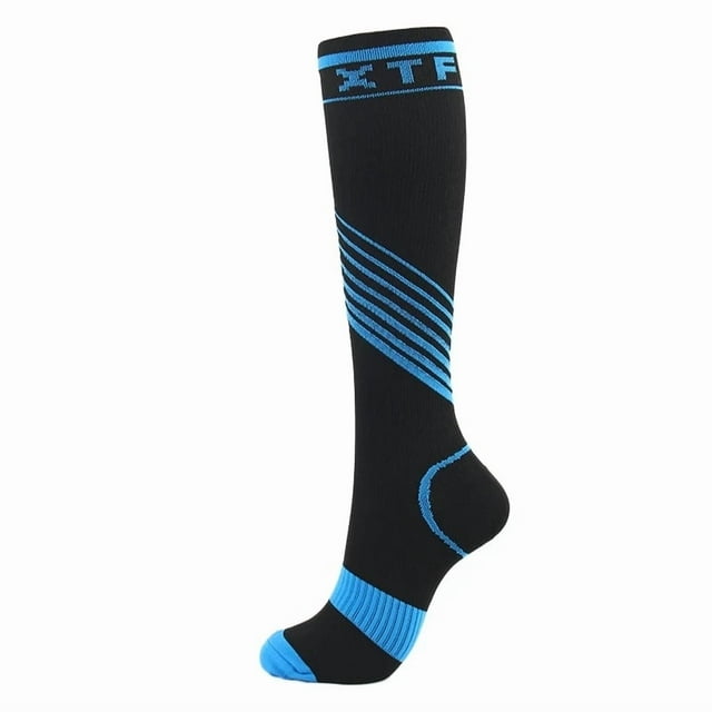 Chaussettes de Compression Varices pour Hommes Femmes Diabétiques 20-30mmhg Chaussettes de Grossesse Course Extérieure Entraînement Physique Naturel Randonnée Sports