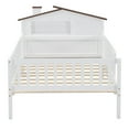 thumbnail image 4 of Bellemave Twin Bed with House-Shaped Headboard and Guardrail, Wood Platform Bed Frame Built-in Storage and LED Light, Twin Size Bed No Box Spring Needed (White), 4 of 8
