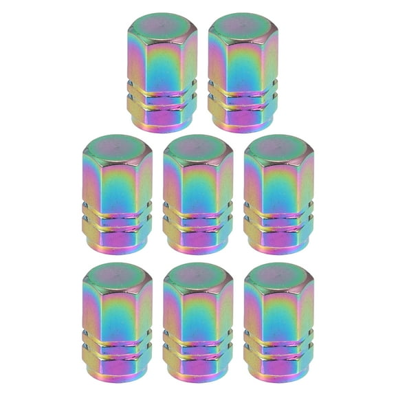 Unique Bargains 8pcs Universal Tire Valve Stem Caps for Car SUV Bike Trucks Motorcycles 17mm Aluminum Alloy Multicolor