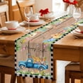 thumbnail image 5 of Black Plaid Easter Table Runner 36 Inches Long Farmhouse Dress Scarves, Truck Spring Floral Bunny Animals Wooden Dining Tablerunner for Coffee Table/Kitchen Island/Party Décor, Small 13" x 36", 5 of 8