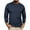Blue, variant on Men's Waffle Ribbed Knitted Pullover Henley Shirt Slim Fit Cotton Long Sleeve Casual Crew Neck T-Shirt Workout Shirt
