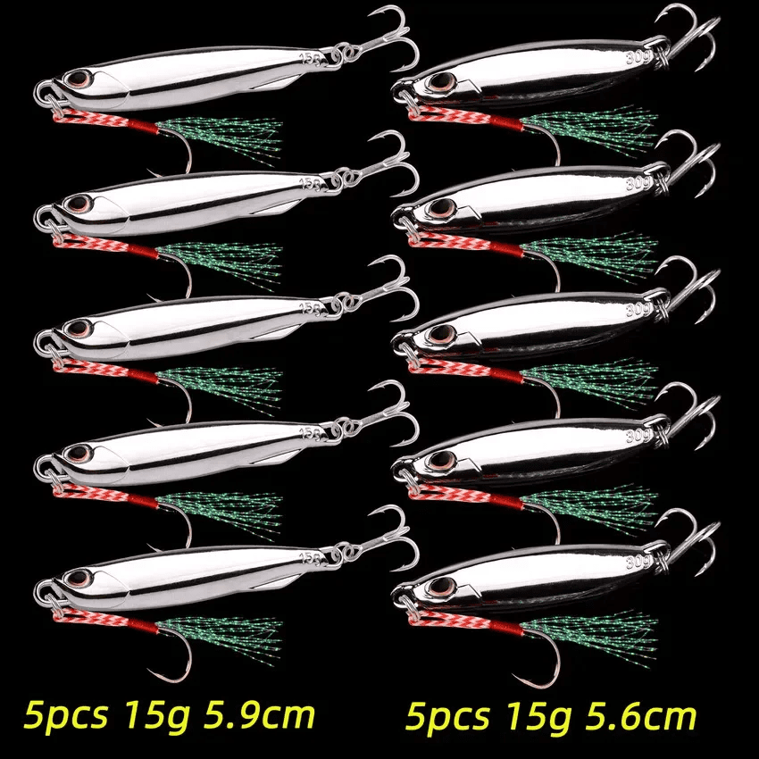 10PC/lot Metal Cast Jig Spoon 10g 20g 30g 40g Lures set With Hook Casting Jigging Fish Sea Bass Fishing Lure Artificial Bait