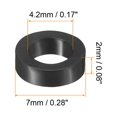 thumbnail image 2 of Unique Bargains Ronde Dentée Ron 200 Pièces en Nylon 4,2 Mm x 7 Mm x 2 Mm L pour Bloc de Vis M4, Noir, 2 of 5