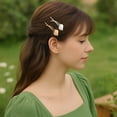 thumbnail image 5 of 9Pcs 3 Colors Iron Hair Bobby Pins Hair Accessories for Women Girls with Imitation Pearls Calla Lily Mixed Color 75x24.5x11mm 3pcs/color, 5 of 5