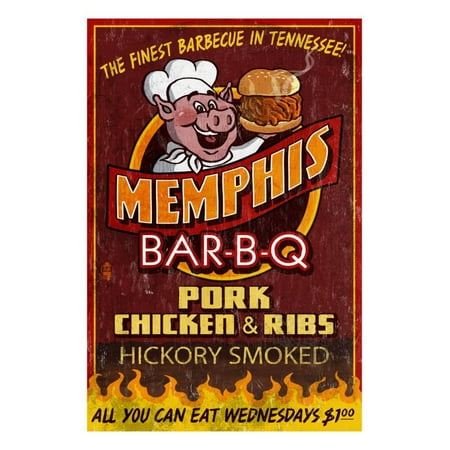 Memphis, Tennessee - Barbecue Print Wall Art By Lantern (Best Barbecue In Memphis Tennessee)