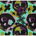 thumbnail image 4 of oneOone Velvet White Fabric Skull Sewing Material Print Fabric By The Yard 58 Inch Wide-aB, 4 of 4