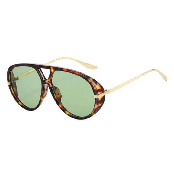 HEVRJEWJD Trendy Oversized Sunglasses for Women Retro Style | 70s Wide Frame, UV400 Protection, Versatile for Street Style, Travel and Daily Wear Green 14.5cm