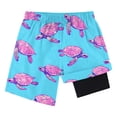 thumbnail image 2 of OGLCCG Teens Boys Swim Trunks with Liner Quick Dry Summer Swim Shorts Cute Printed Beach Board Shorts with Pockets 5-15 Years, 2 of 5