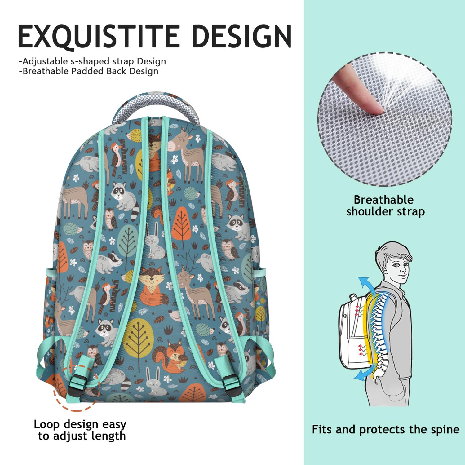 Cute Badger Themed Backpack - Waterproof & Lightweight School Bag for College, Stylish Laptop Backpack for Teens, Durable Bookbag for Daily Use