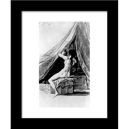 Naked girl looking in the mirror 20x24 Framed Art Print by Francisco