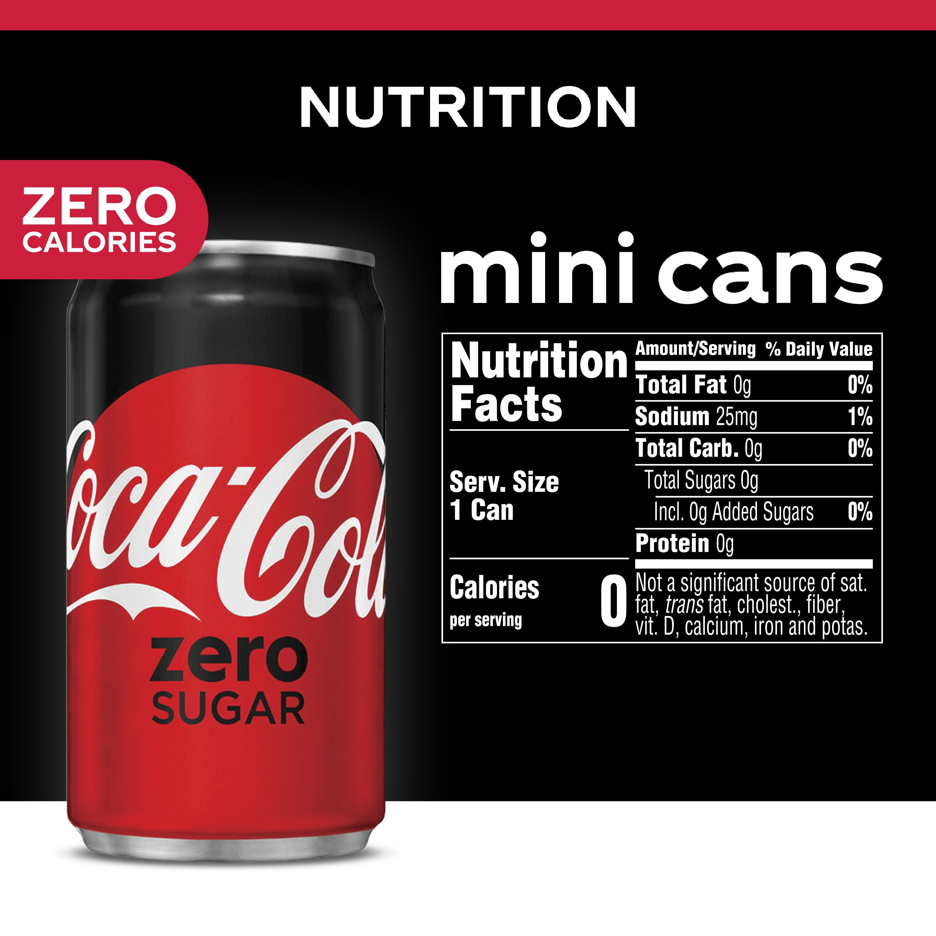 Coke Zero Sugar Diet Soda Soft Drink 7 5 Fl Oz 10 Pack Walmart Com Walmart Com