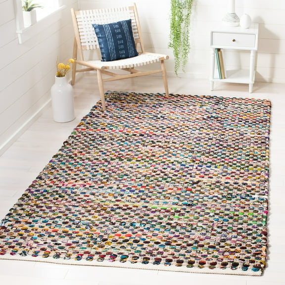 SAFAVIEH Cape Cod Nixon Geometric Area Rug, Natural/Multi, 4' x 6'
