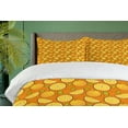 thumbnail image 4 of Summer Duvet Cover Sets, Vitamin Fruits Clementine Slices Eat Oranges Food Fresh Harvest Juice Print, Bedding Set 2 Duvet Covers & 4 Pillowcases, 2 Pack Cal King Size, Marigold and Green, by Ambesonne, 4 of 7
