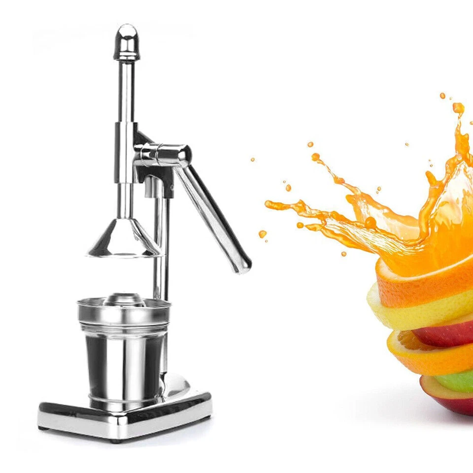 Manual Lemon Juicer Squeezer with Cup - Orange and Lemon Hand Juicer, Stainless Steel Large Fruit Juice Press for Commercial and Home