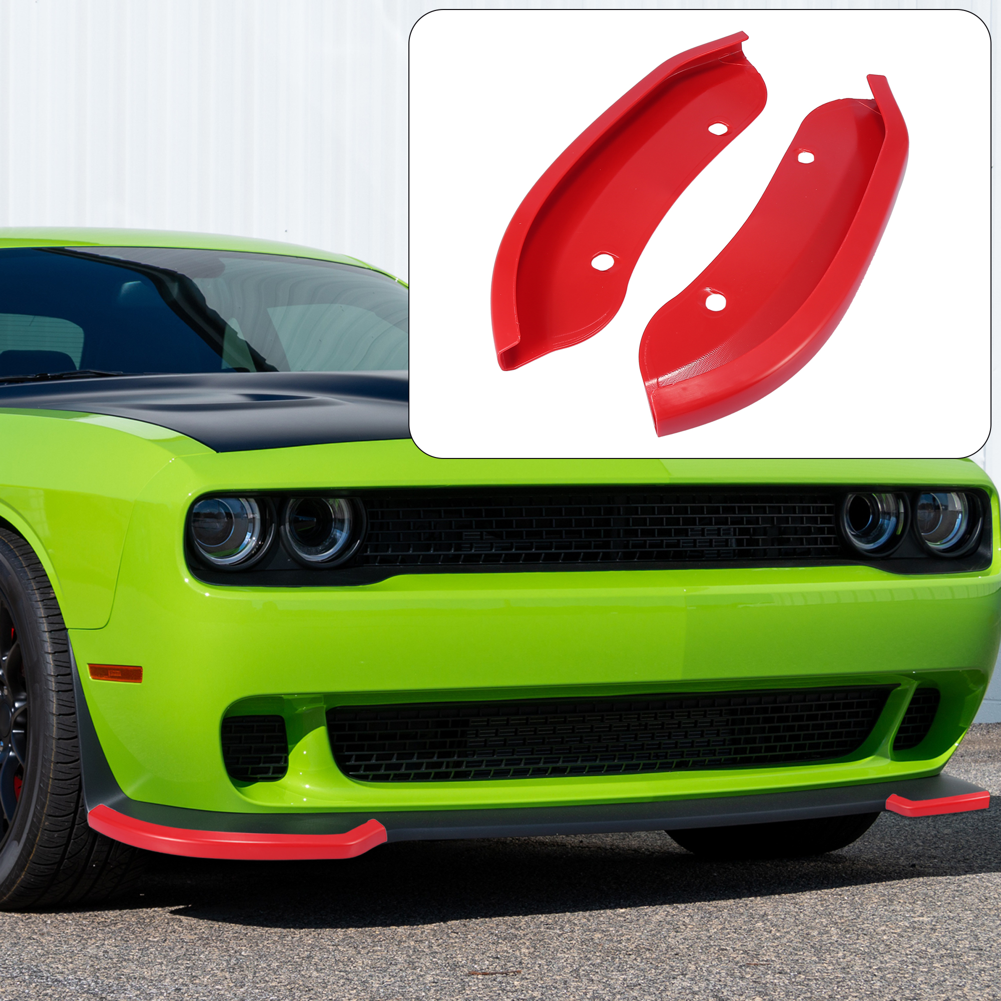 Unique Bargains Car Front Bumper Lip Lever Splitter Protector Red