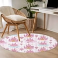 thumbnail image 4 of Pink Castle Round Area Rug 3Ft Washable Small Circle Rugs for Kitchen Entryway, Balloon Modern Art Stars Moon Non-Slip Carpet Floor Mats Indoor Outdoor Carpet Runner Aesthetic Home Decor, 4 of 8