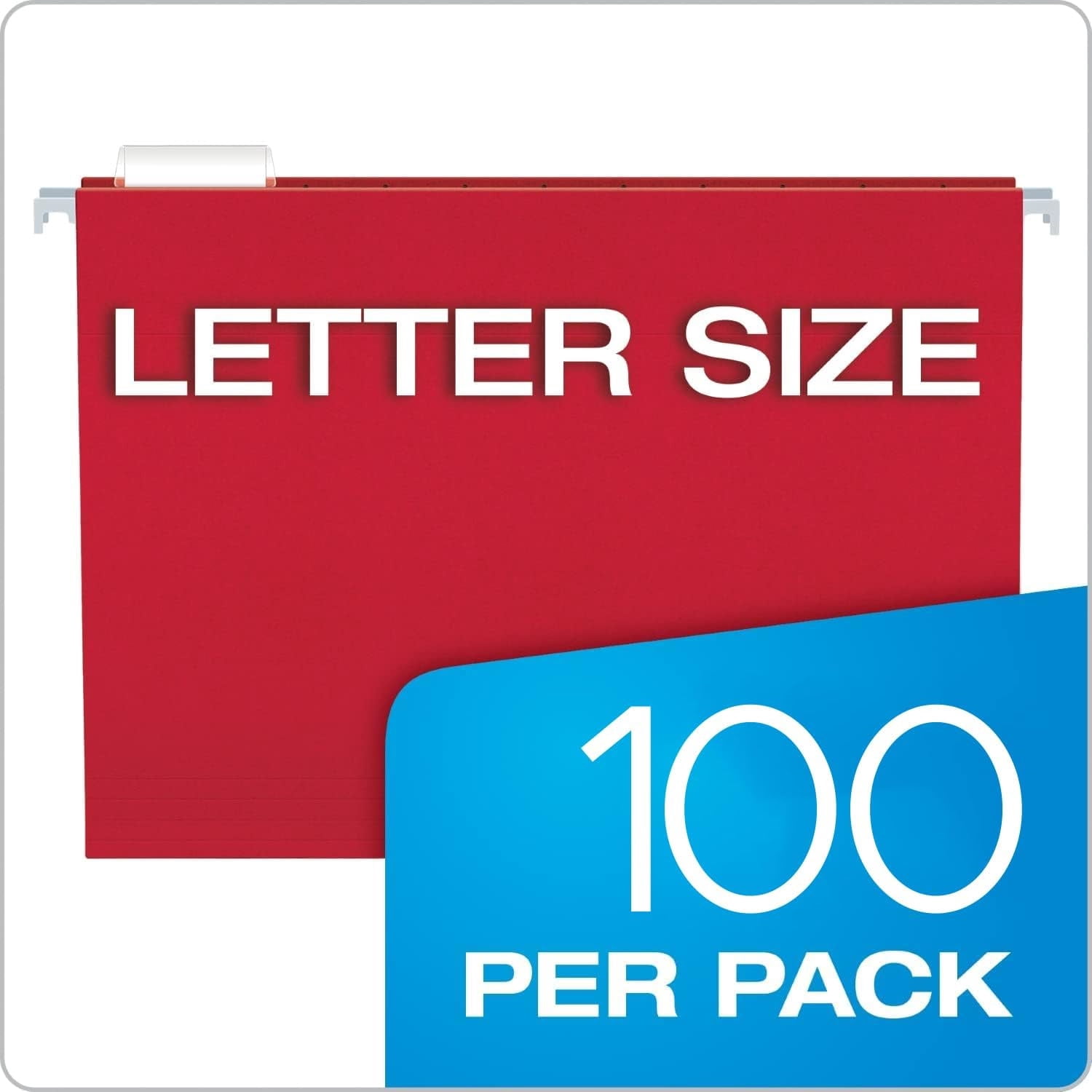 Hanging File Folders Letter Size with 1/5 Cut Adjustable Tabs, 8.5 X 11-12 Assorted Colors, 100 Pack
