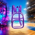 thumbnail image 3 of Trendy Purple Transparent Pvc Small Backpack, Modern See-Through Daypack Suitable for Street Wear, Outdoor Leisure, Shopping Trips and Small Item Storage All Day Long, Purple, 3 of 5