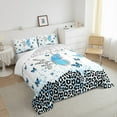 thumbnail image 3 of jejeloiu Kawaii Butterfly Full Size Comforter Sets,Chic Leopard Print Bedding Comforter Set,Blue Black Bedding Sets For Girls Teens,Ultra Soft Home Decor,3 Pieces, 3 of 8