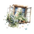 thumbnail image 4 of Pegatinas de Pared para Ventanas Falsas, Papel Tapiz de Acuarela para Armarios, Puertas Y Ventanas., 4 of 9