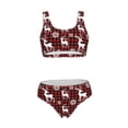 thumbnail image 5 of Kdxio Plaid Reindeer Snowflakes for Womens High Waisted Bikini Top Sports Style Two Piece Bathing Suits, 5 of 5