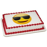 emoji Sunglasses Edible Cake Topper Image