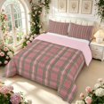 thumbnail image 2 of Manfei Vintage Grid King Size Comforter Sets,Modern Check Comforters King Size,Pink Green,Pink Reversible,3 Pieces,1 Comforter and 2 Pillowcases,3 Pieces,1 Comforter and 2 Pillowcases, 2 of 7