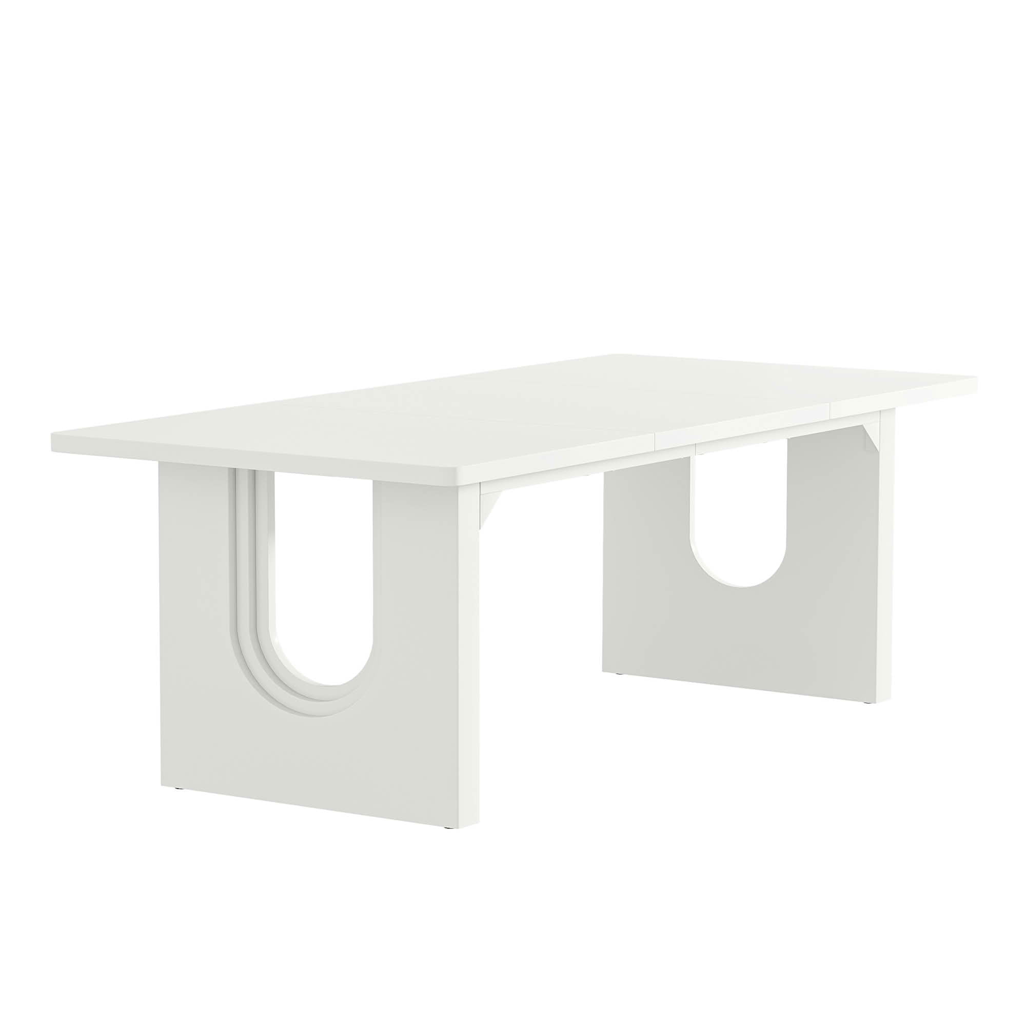MAYEERTY 71 Inch Modern Rectangular Dining Table, Large Wood Kitchen Dinner Table with Double Pedestal Base for 6 to 8 People