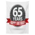 thumbnail image 3 of Ambesonne 65th Birthday Tablecloth Rectangular Table Cover, Classical Age, 60"x90", Red Grey White, 3 of 4