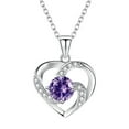 thumbnail image 1 of Collier Clavicule Argenté Amour Frais Bijoux pour Femmes Perles Alliage de Zinc Violet, 1 of 4