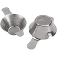 thumbnail image 1 of 2pcs Different Size Stainless Steel Mini Strainer Fine Mesh Tea Funnel Tea Coffee Filter with Double Handles, 1 of 5