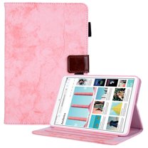 Allytech iPad Mini 6 Case with Pencil Holder, Cover for iPad Mini 6th Gen 2021(8.3 inch), Folding Stand PU Leather Auto Wake Sleep Wallet Card Holder Business Style Case for A2567/A2568/A2569, Pink