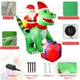 thumbnail image 3 of Dinosaurio Navideño Inflable XIANKE 1.5 m con Luces LED de Santa, 3 of 7