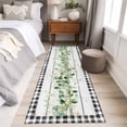 thumbnail image 4 of Runner Rug 2 x 6 Ft, Green Eucalyptus Leaves Washable Non-Slip Floor Mat for Kitchen Hallway/Entryway, Vintage Art Farmhouse Wooden Long Kitchen Runner Area Rugs for Living Room, Low-Profile, 4 of 8